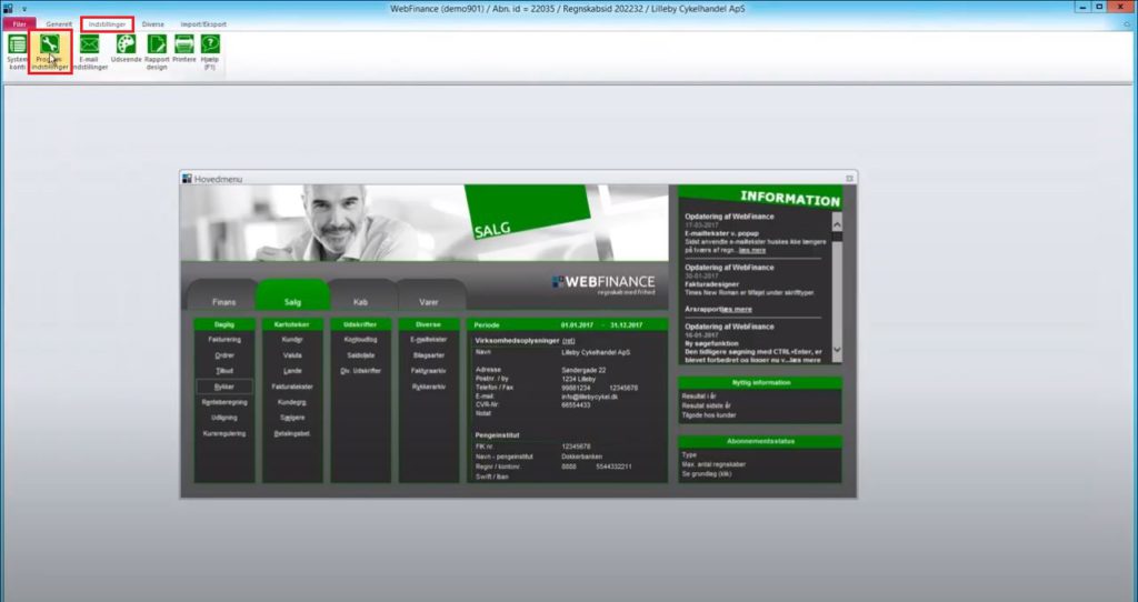 Installer Advokaternes Inkasso Service i Webfinance, step 1