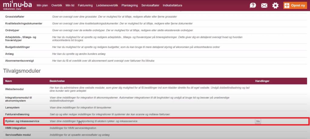 Installer Advokaternes Inkasso Service i Minuba