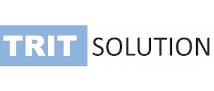 Logo for TRIT Solution, featuring the word "TRIT" in blue and "SOLUTION" in black.