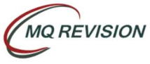 Logo for MQ Revision featuring stylized text and a curved line in red, green, and black colors.