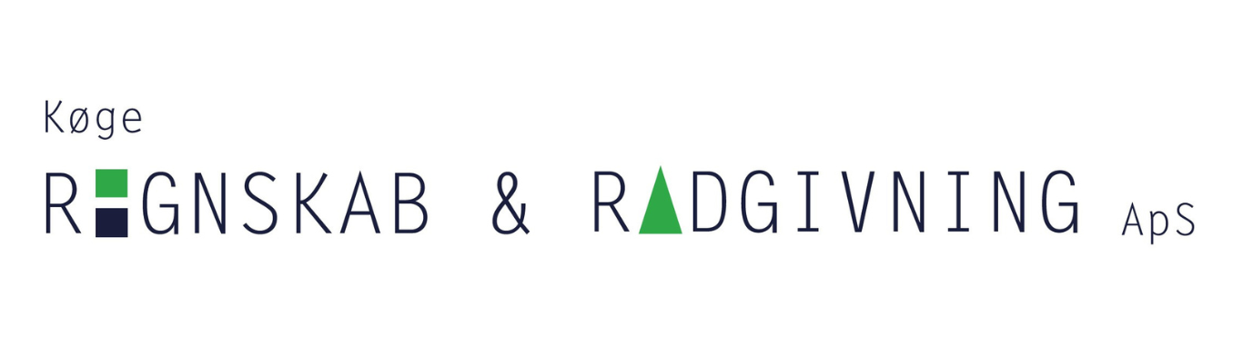 Logo for RØGNSKAB & RÅDGIVNING ApS featuring a modern design with geometric shapes emphasizing the company name.